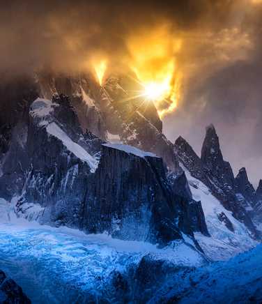 Dramatic sunset in Patagonia
