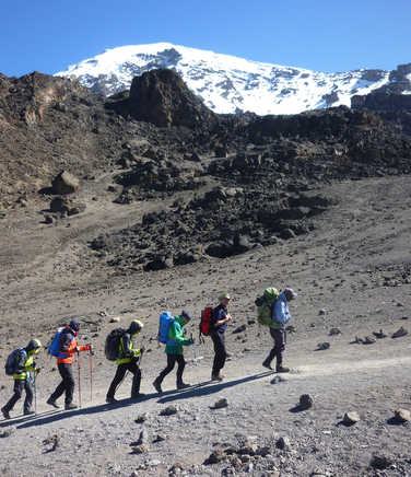 Hikers during the Kilimanjaro ascent