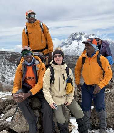 Kandoo climber and guides taking a well earned rest