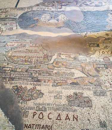 Madaba ancient mosaic in Jordan