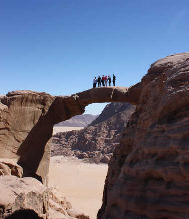 Natural arch in the Wadi Rum desert
