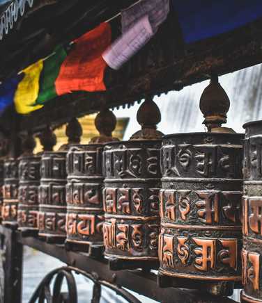 Prayer wheels in Katmandu, Nepal