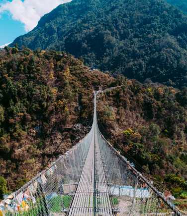 Rope bridge on the Annapurna Sanctuary
