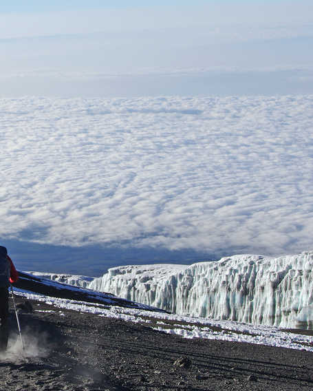 Kilimanjaro descent from summit