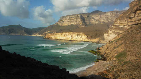 Cliffs in the region of Dhofar, Oman