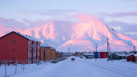Longyearbyen, city of Svalbard, High Arctic