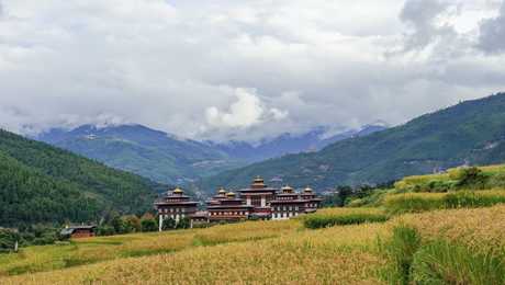 Monastery Tashichho Dzong in Thimphu