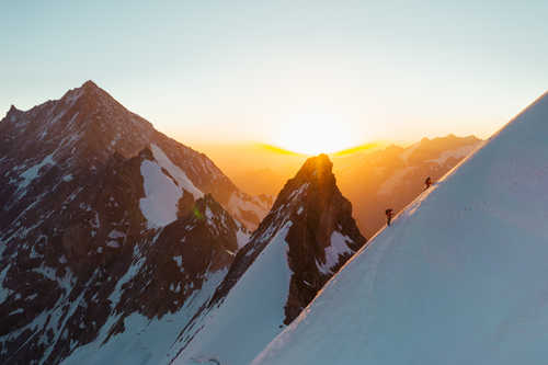 Alpine climbing in the Alps