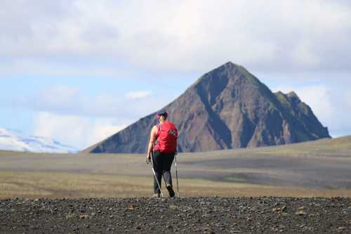 Iceland hiking across tundra