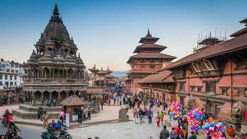 Kathmandu crowds outside Patan Durbar Square