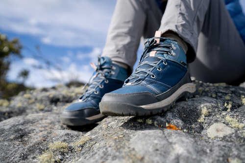 Model wearing walking boots