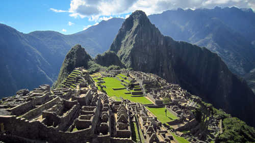 Panorama of the lost Inca city of Machu Picchu