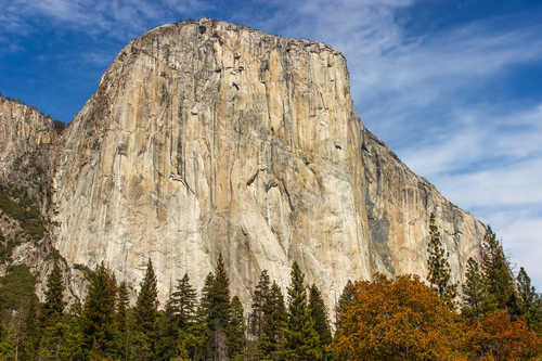 Sunny view of el capitan in yosemite