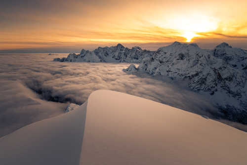Sunrise in the Julian Alps, Slovenia