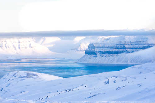 Templefjord in Spitsbergen during Winter