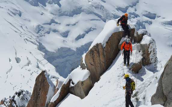Climbers on their way to the Mont Blanc