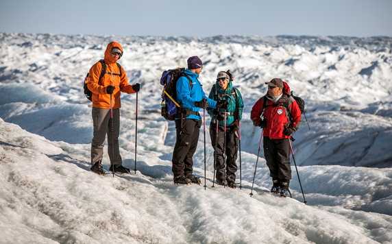 Hiking on Ice Sheet in Greenland