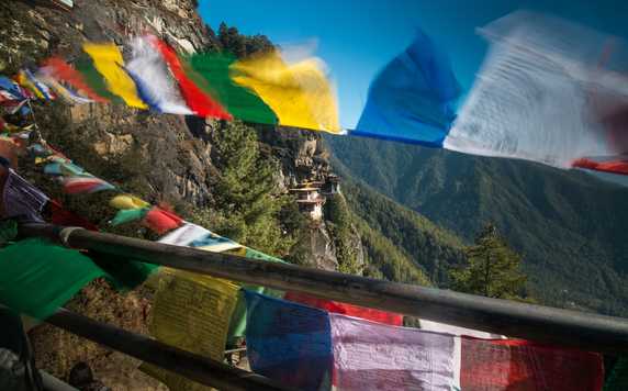 Prayer flag in Taktsang Lhakhang, Bhutan