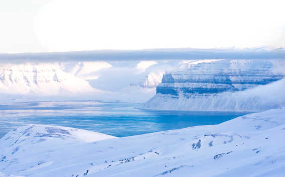 Templefjord in Spitsbergen during Winter