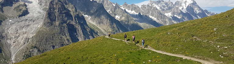 Hikers during the Mont Blanc Tour