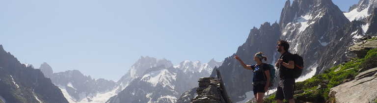 Hikers during the Mont Blanc Tour