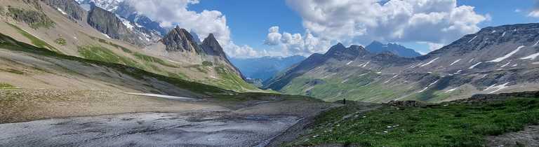 View into Italy from the Col de la Seigne