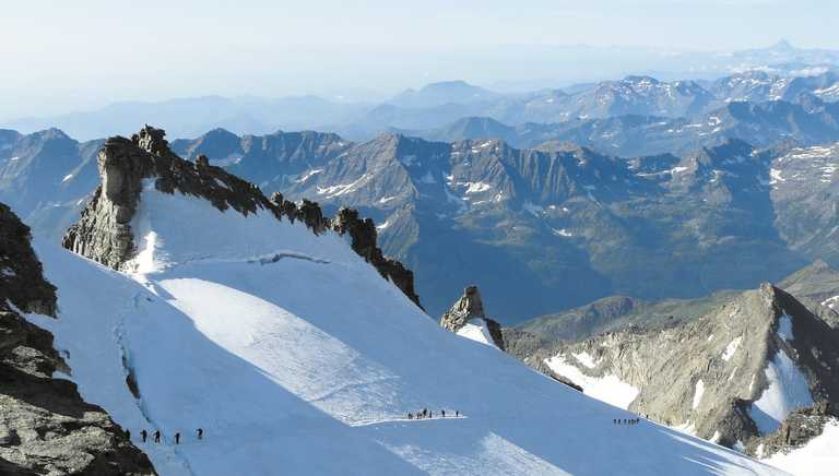 Climbers on their way to the Gran Paradiso