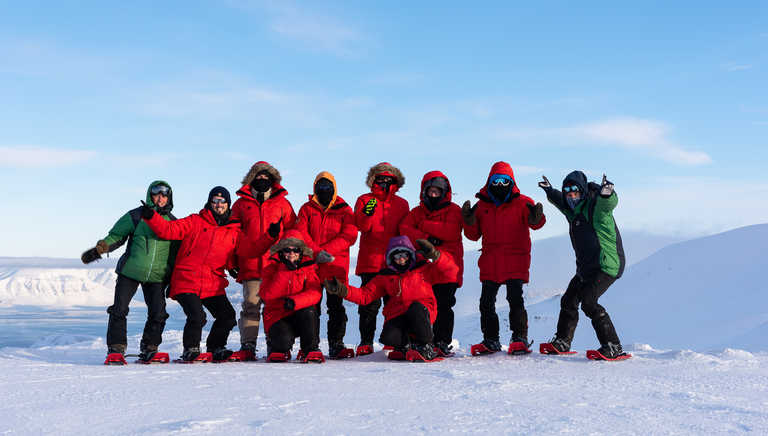 Group of travelers in Svalbard