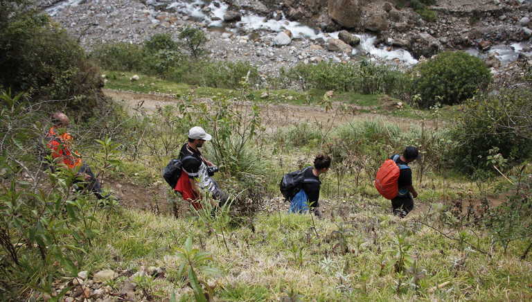 Hikers during the Salkantay trek