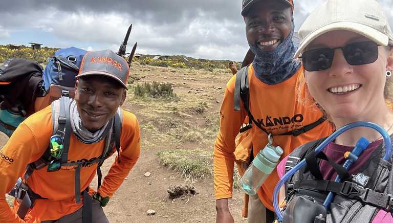 Kandoo Adventures guide and climber on Kilimanjaro