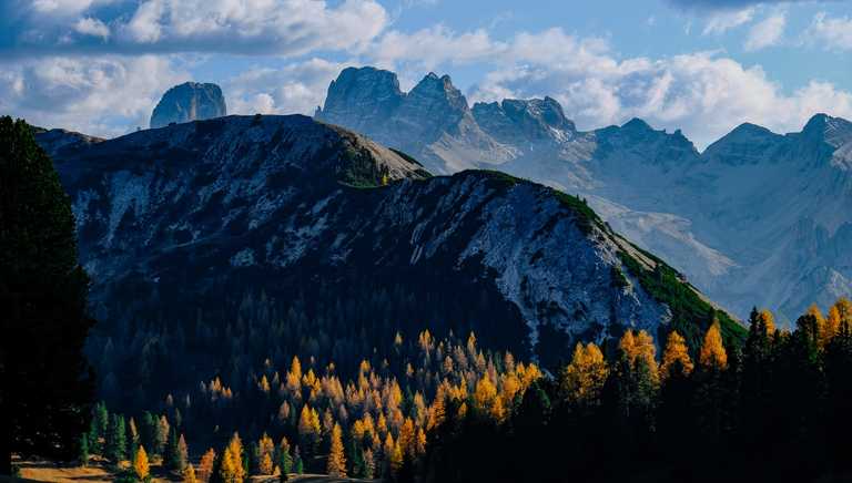 View of Dolomites peaks