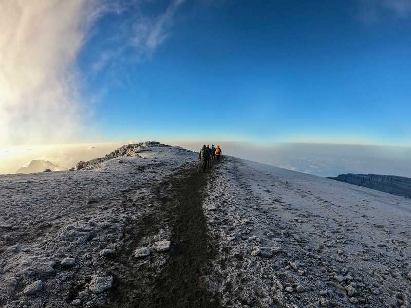Hikers in Kilimanjaro summit