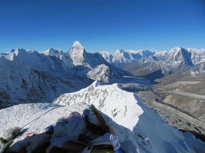 View from the summit of the Island Peak, Nepal